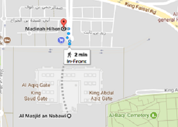 Hilton Hotel Madinah Distance from Masjid Nabawi